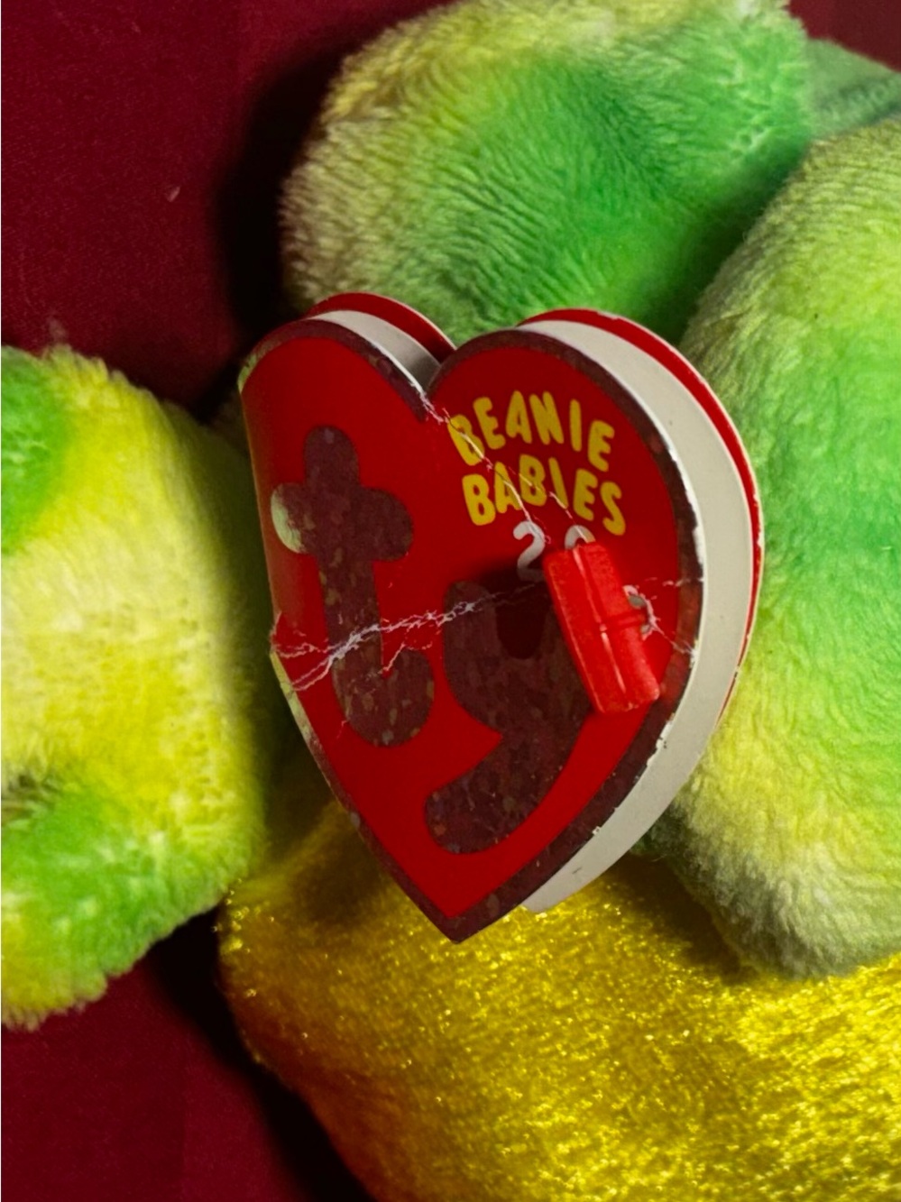 Ty Beanie Babies “Play Online!” Frog Plush w/ Tags Green Yellow Sparkle Belly - Picture 9 of 9